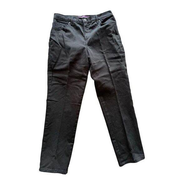 Gloria Vanderbilt Amanda straight leg women's size 10 short missy black jean den - Picture 1 of 7